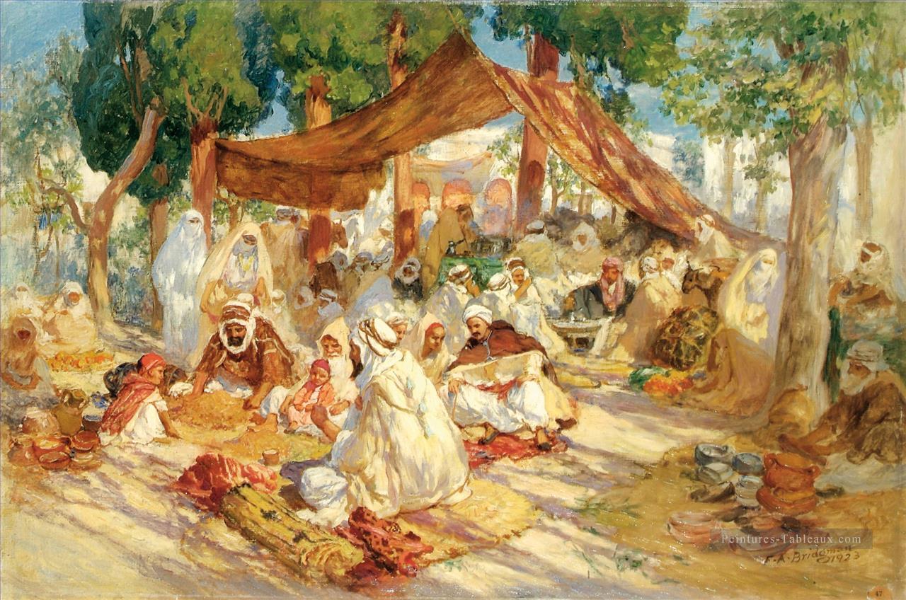 MARCHÉ SCÈNE Frederick Arthur Bridgman Arabe Peintures à l'huile